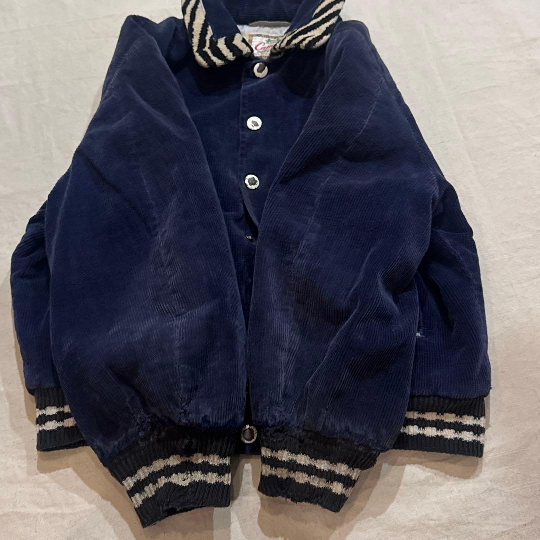 50s VINTAGE コーデュロイ アニマル ゼブラ ジャケット 短丈 ナス紺