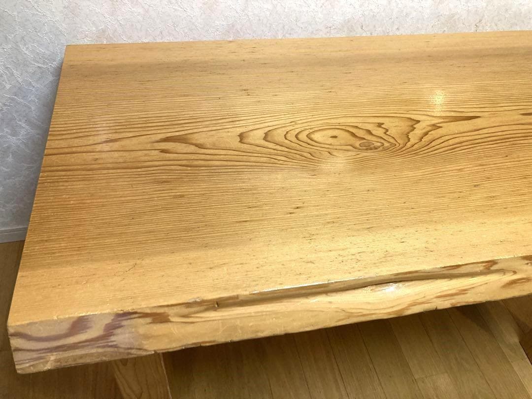 希少 ビンテージ 一枚板 ダイニングテーブル 木製 天然木 135cm 現状