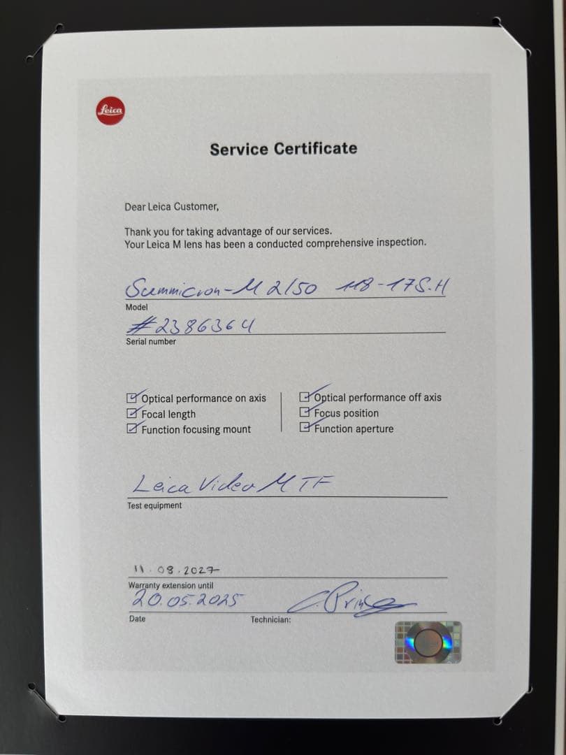 【極美品】LEICA SUMMICRON-M 50mm f2 2nd