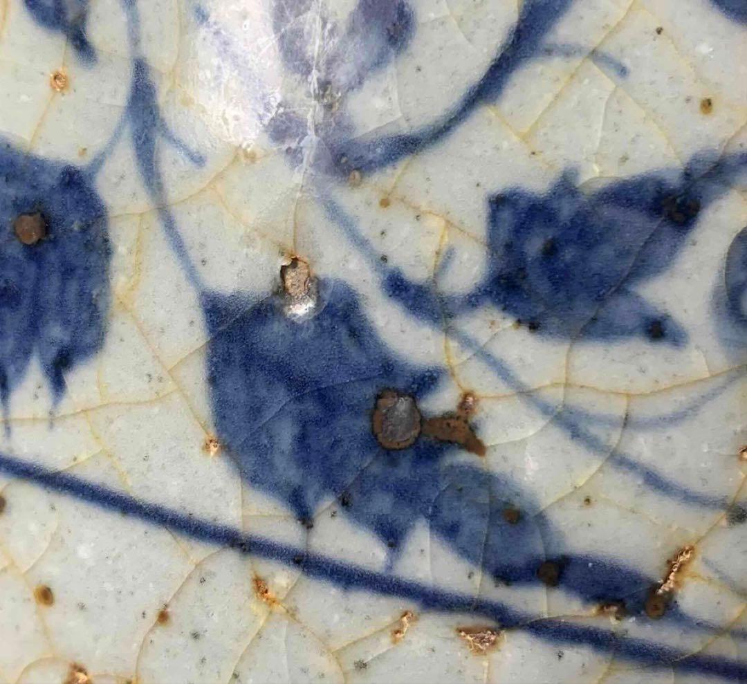 中国 染付草花瓶　f2250920