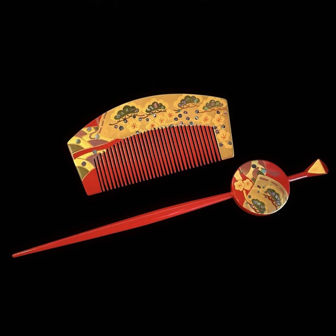 専用です。 日本髪 髪飾り 七五三(7歳) (赤 ・つばき )