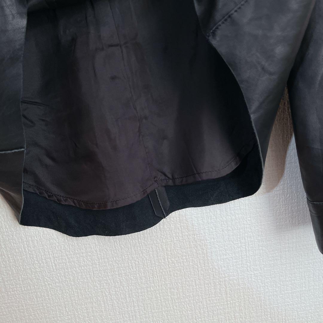 Edition ラムレザーのライダースジャケット　ブラック　革ジャン　羊革