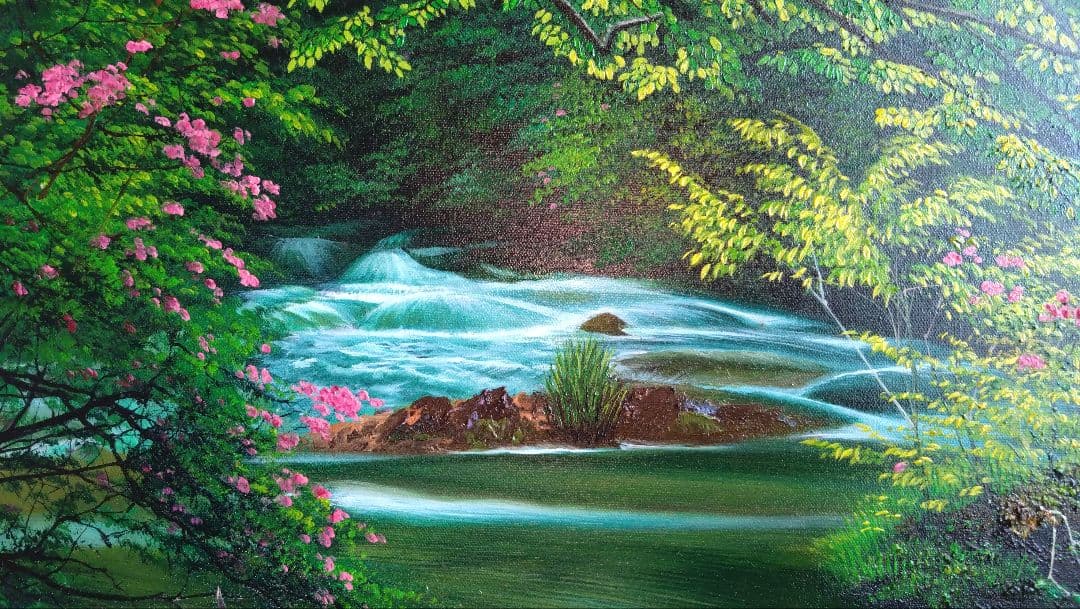 人見友紀　伝説の逃亡画家　油彩画　油絵　奥入瀬　風景画　人見友紀