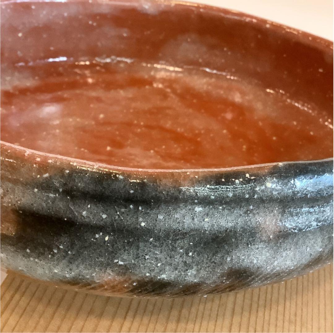 【茶道具】赤楽　灰器　吉村楽入作