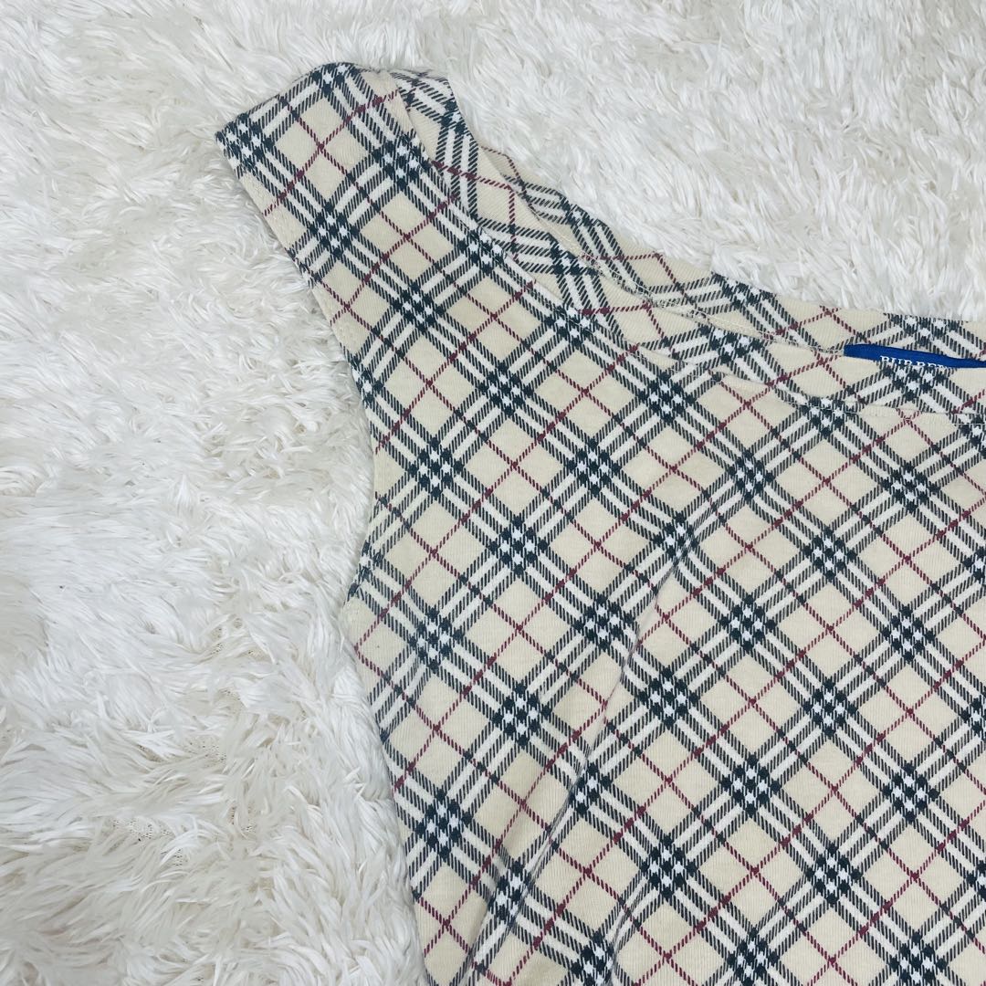 バーバリーブルーレーベル ノースリーブタンクトップ ノバチェック サイドリボン