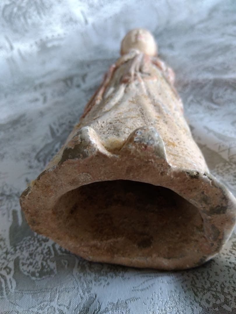 中国古代 加彩婦人俑　中国古美術