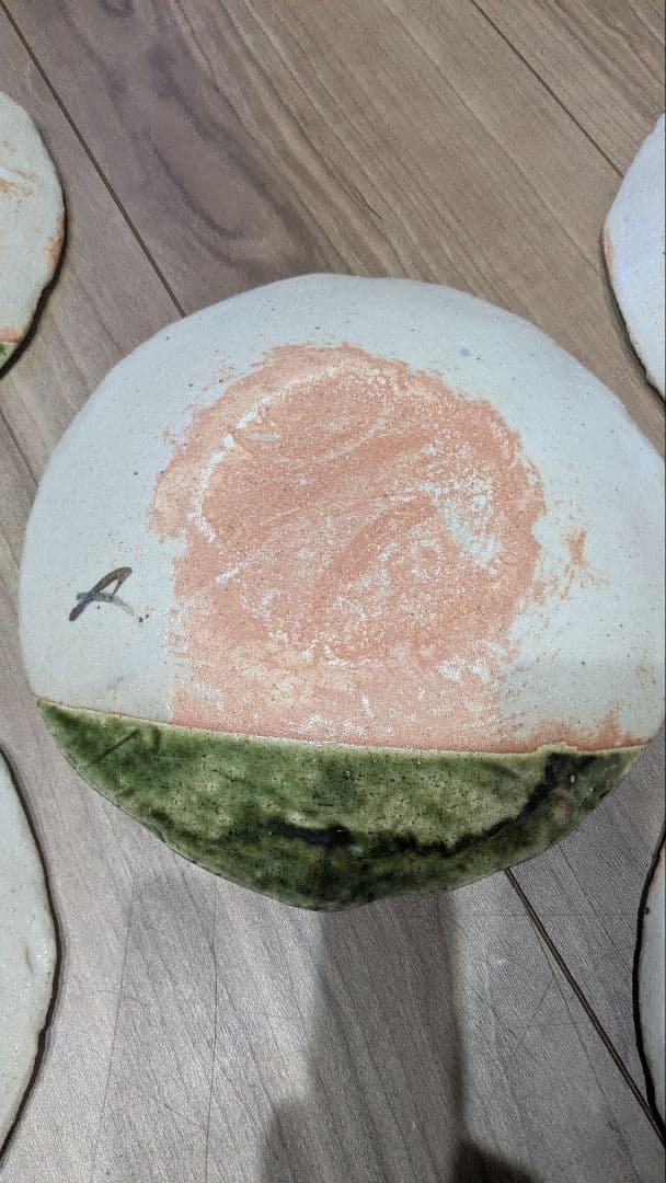 【未使用】織部焼　玉山保夫窯　指導者玉置保夫　カニ　絵皿　5枚セット