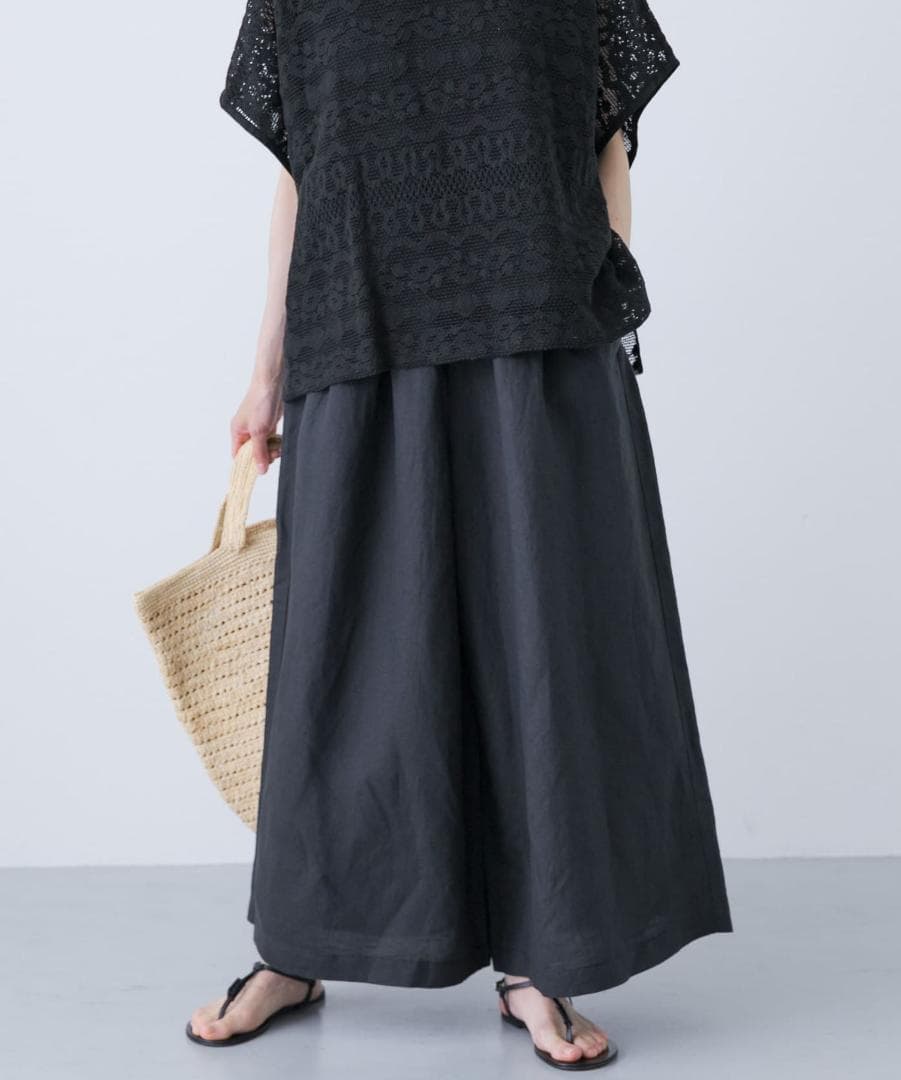 2025 春夏新作 かぐれ kagure リネンレーヨンワイドギャザーパンツ＊B