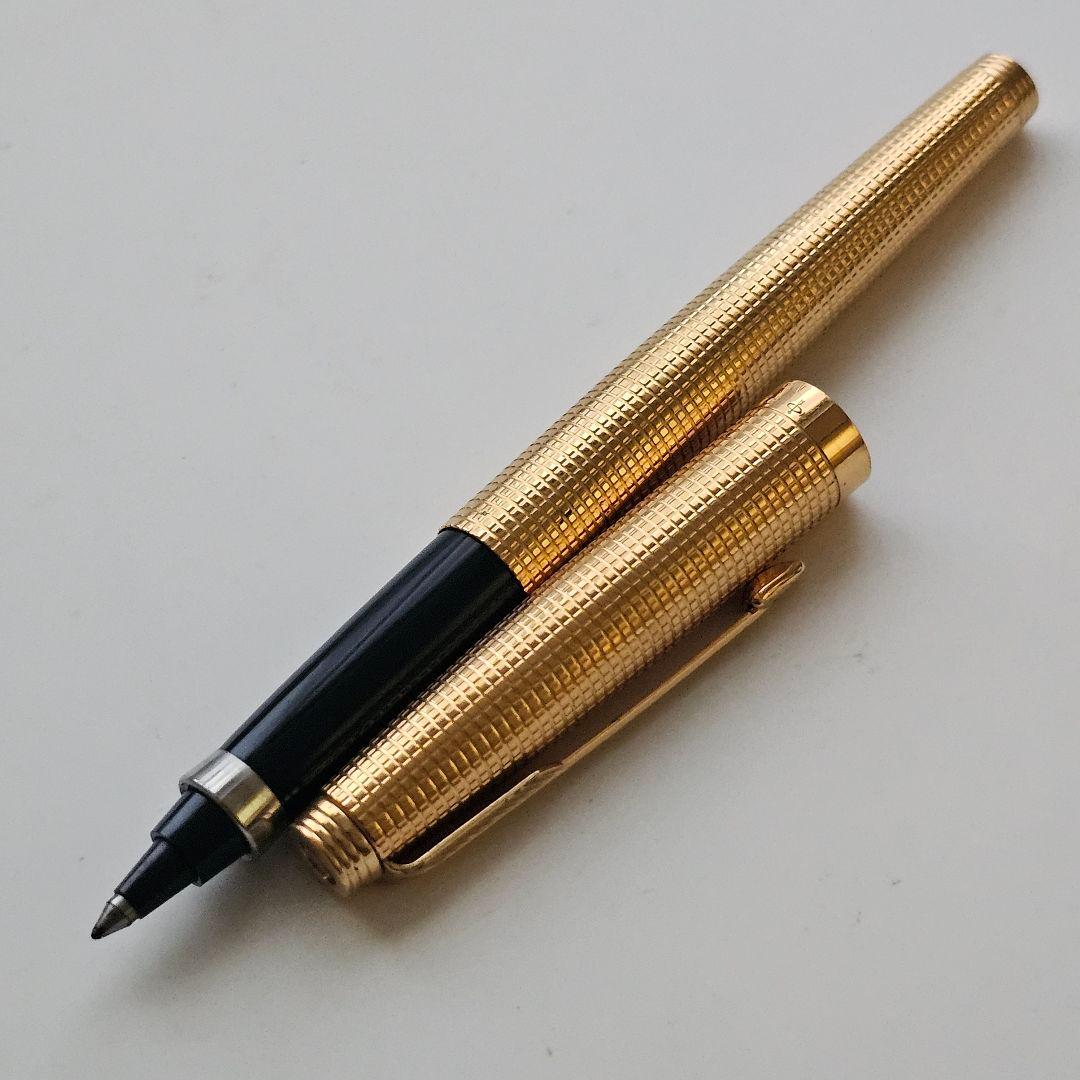 Parker パーカー 75 格子柄 金張り ローラーボール キャップ式 廃盤