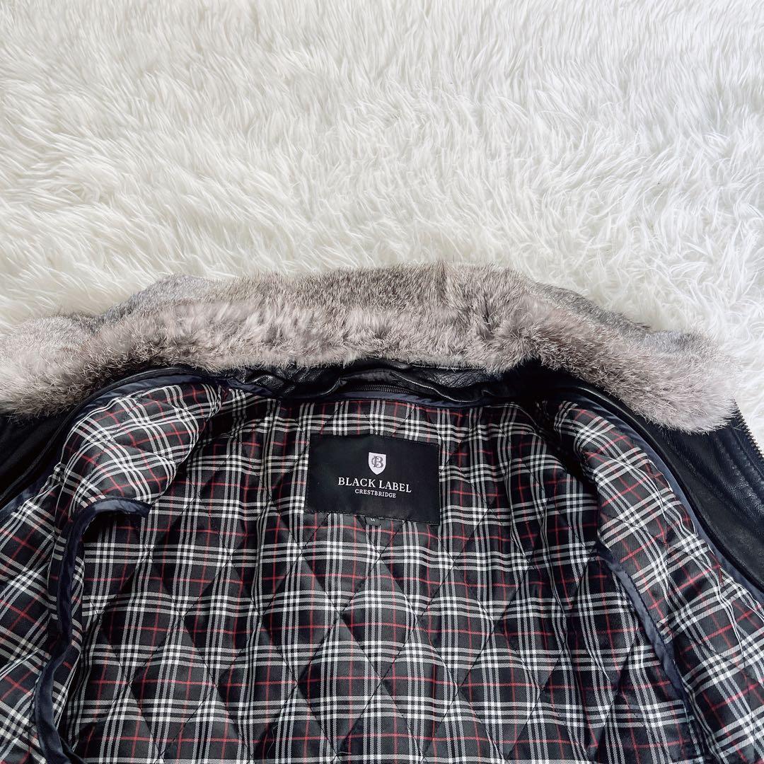 【BLACKLABEL CRESTBRIDGE】ライダースジャケット 羊革 黒M