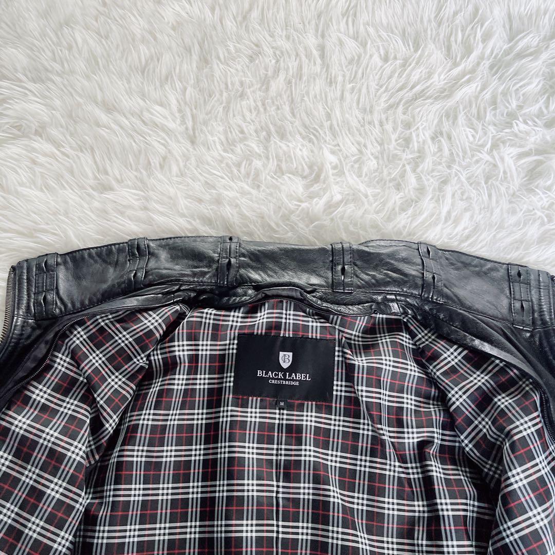 【BLACKLABEL CRESTBRIDGE】ライダースジャケット 羊革 黒M