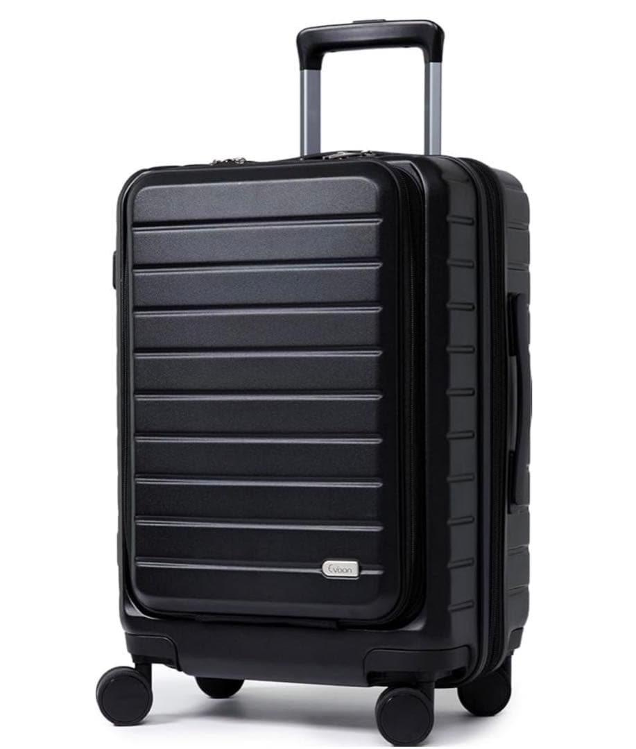Evoon スーツケース 拡張機能付き キャリーバッグ キャリーケース　ブラック