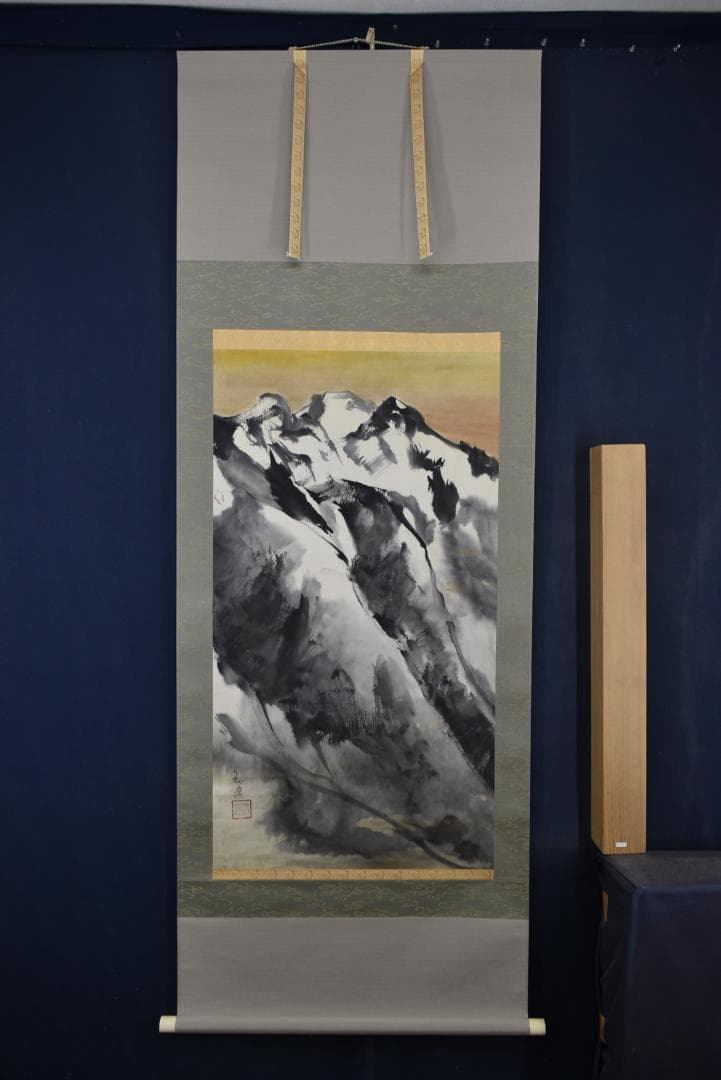 作者不詳/山岳図/春山晴日/掛軸☆宝船☆Z-691