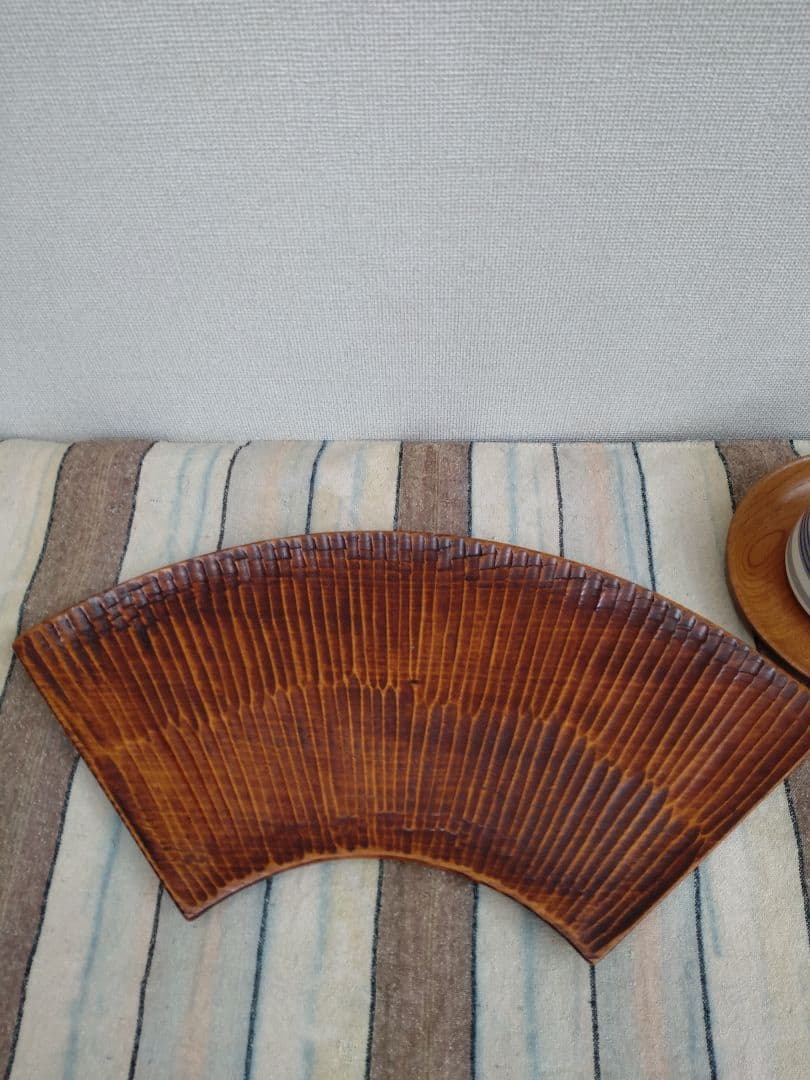 ビンテージ藤原盆　扇面　茶道菓子盆