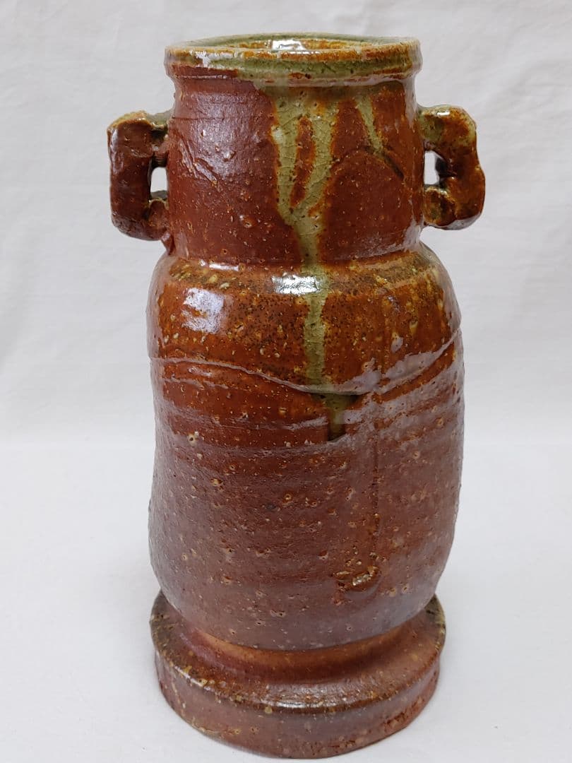 伊賀焼花入　三田窯　谷本景作