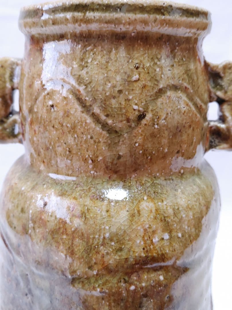 伊賀焼花入　三田窯　谷本景作