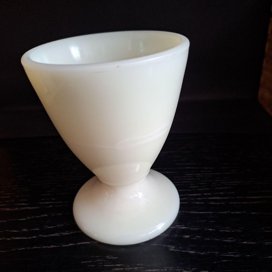 ウラン硝子　乳白　マッキータンブラー　USA 　ファイヤーキング社　1930年