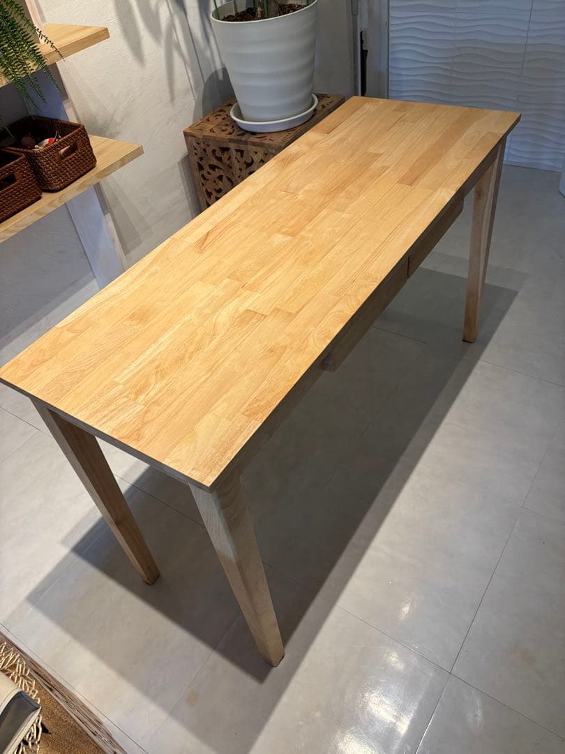 木製テーブル PCパソコンデスク 120×45cm 北欧 ホワイトUSED