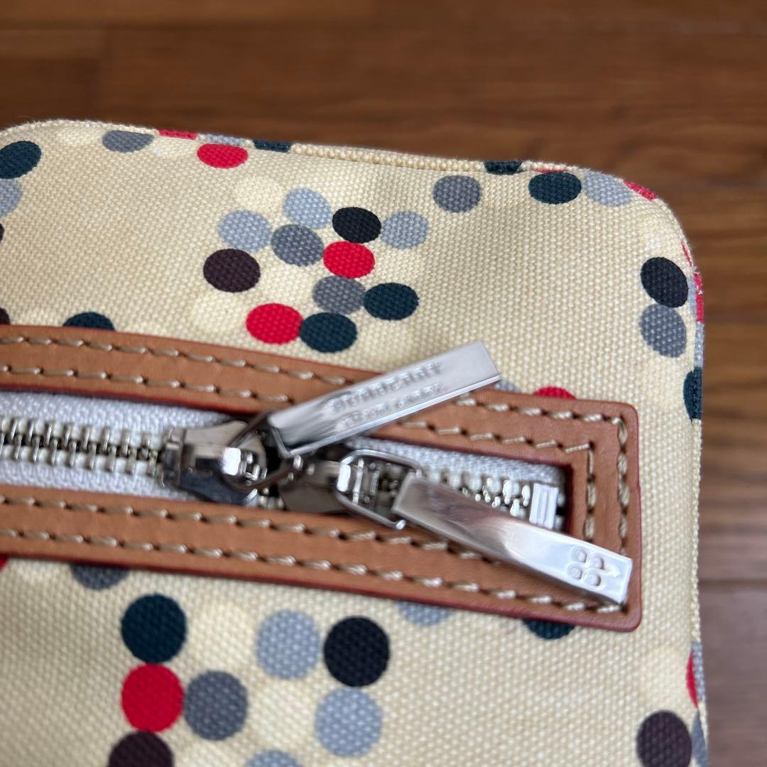 バーバリーブルーレーベル　ドット柄キャンバスミニボストンバッグ　レア