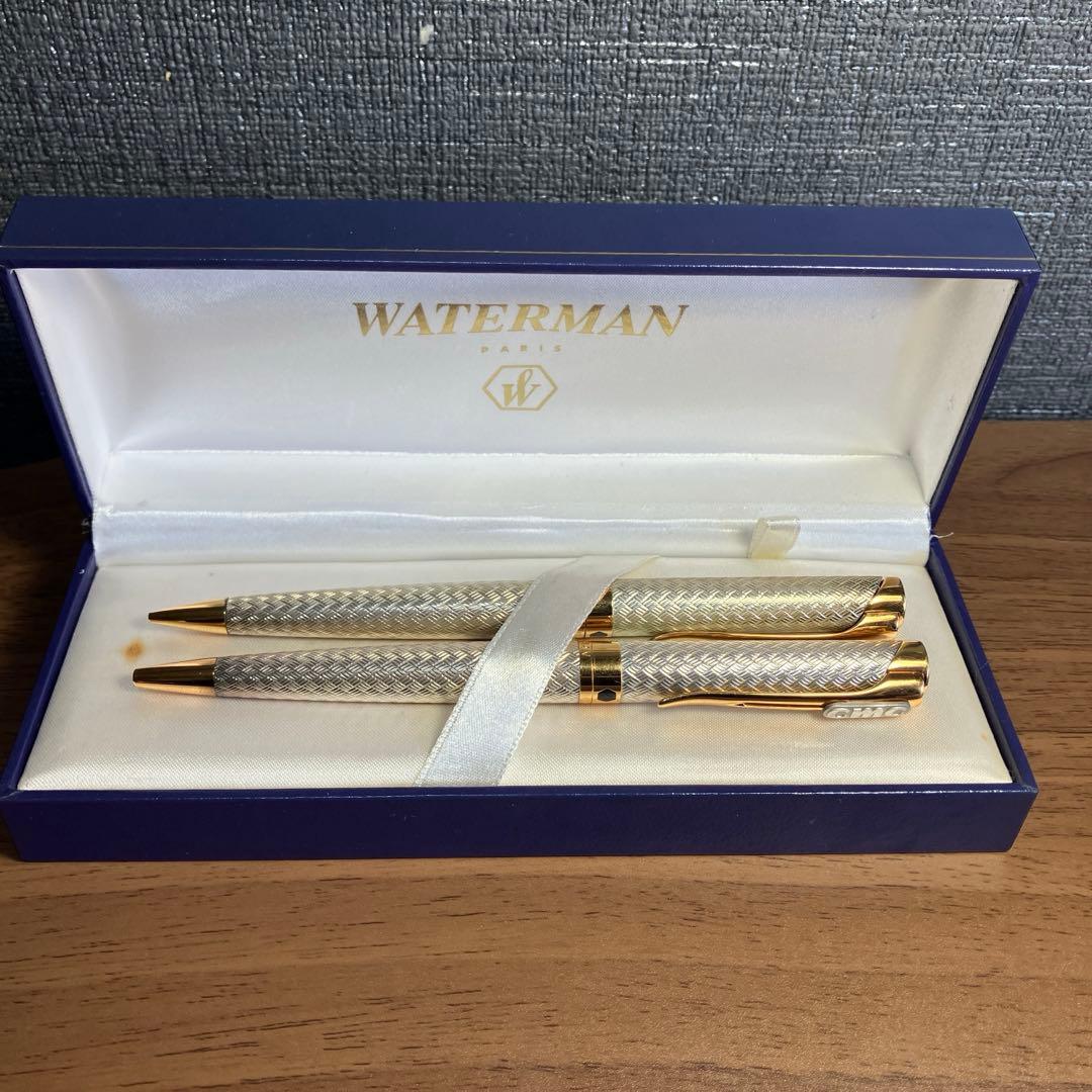 ウォーターマン レタロン ソリッドシルバー ボールペン シャーペン2本セット