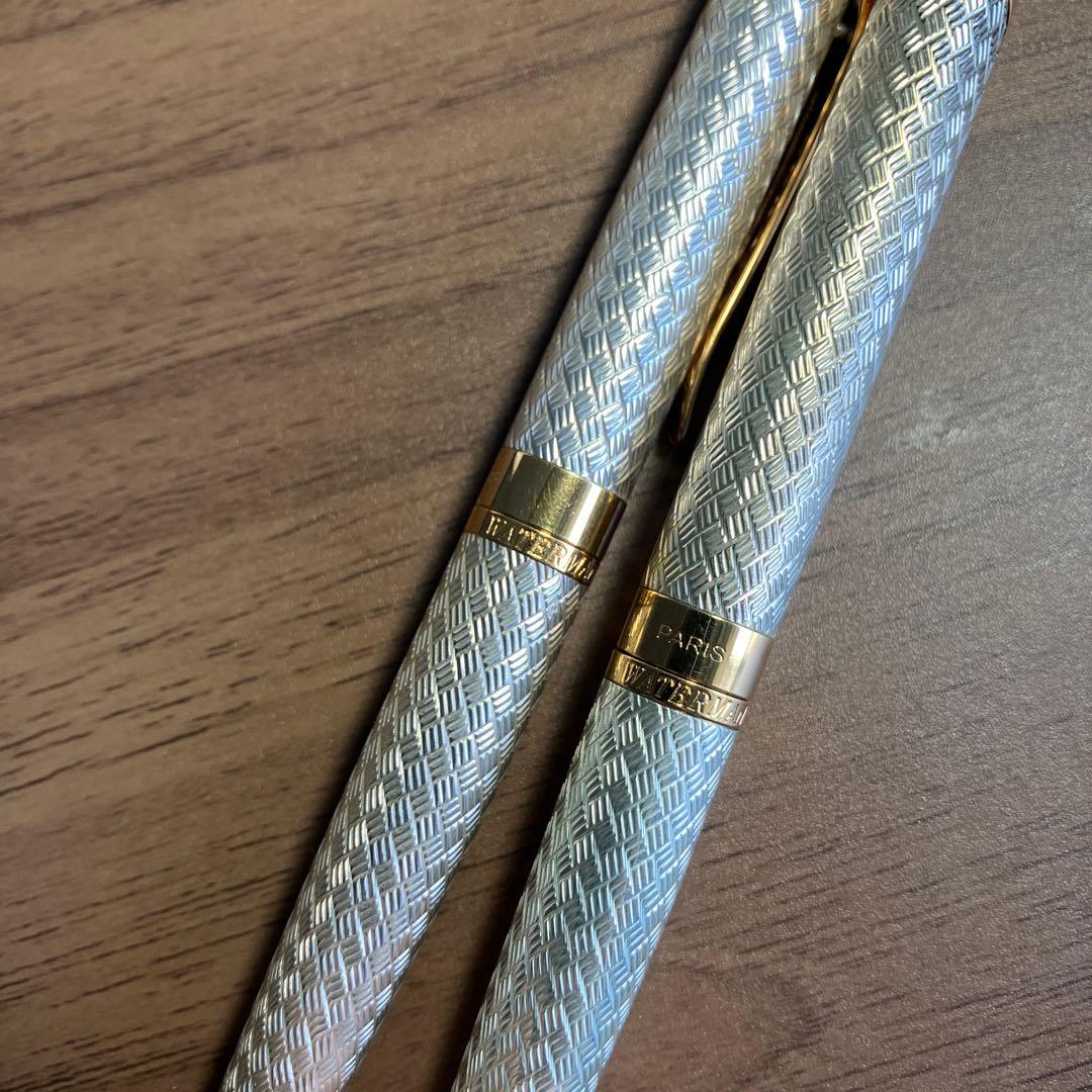 ウォーターマン レタロン ソリッドシルバー ボールペン シャーペン2本セット