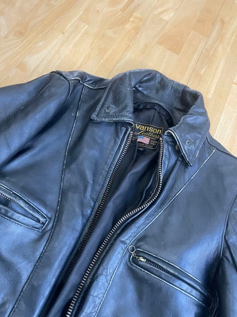 ユンボ　VANSON F 36 ライダース 牛革 本革 オールドold