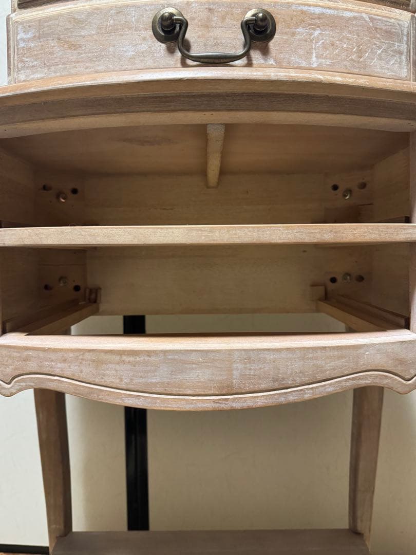 アンティーク調 サイドテーブル　花台 二段　インテリア シャビーシック シャビー