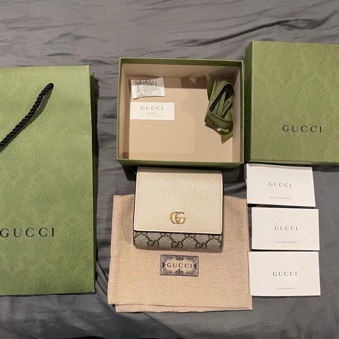 ※即購入OK※【正規品】 GUCCI 二つ折り財布　GGマーモント ホワイト