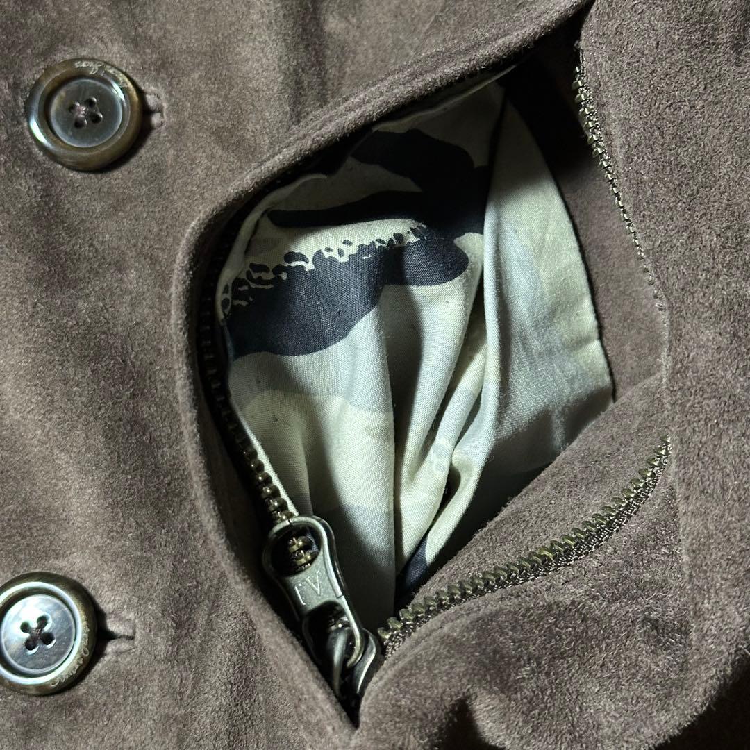 ARMANI JEANS スウェードレザー ジャケット ブラウン系 L