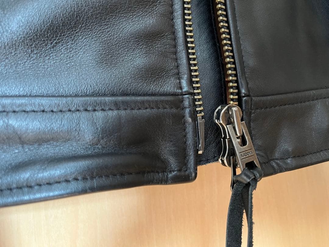 カドヤ襟付きシングルライダースTCR2サイズL /KADOYAレザージャケット