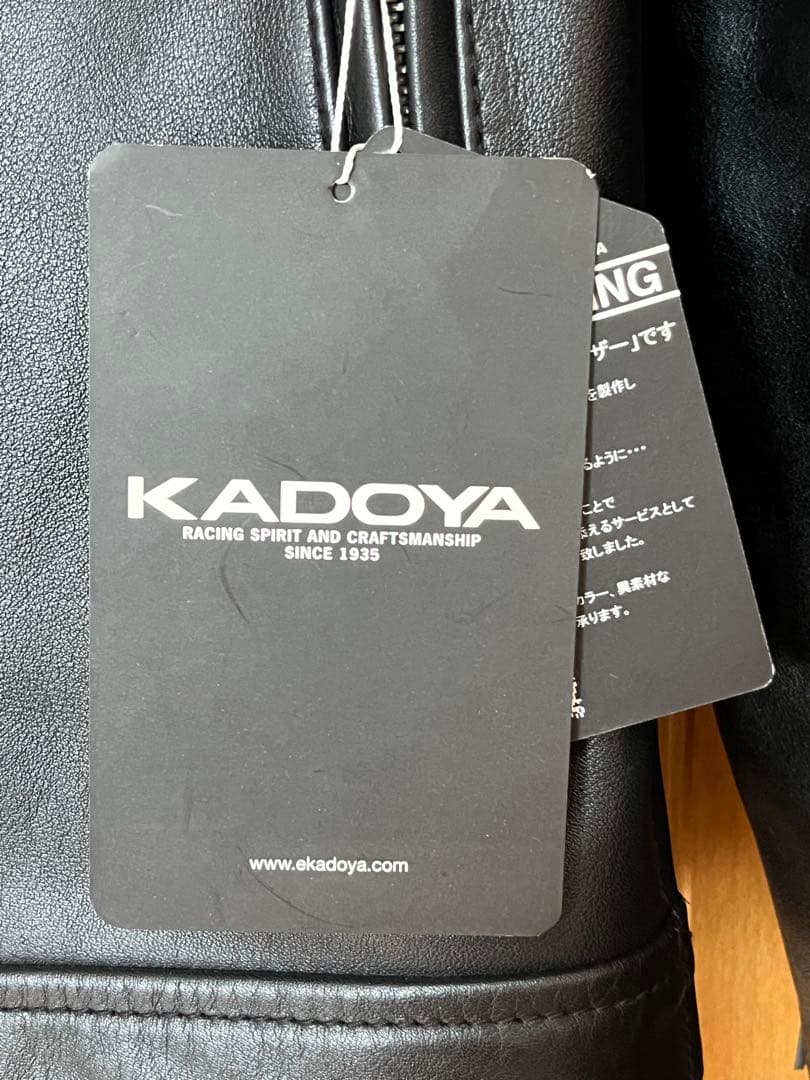 カドヤ襟付きシングルライダースTCR2サイズL /KADOYAレザージャケット