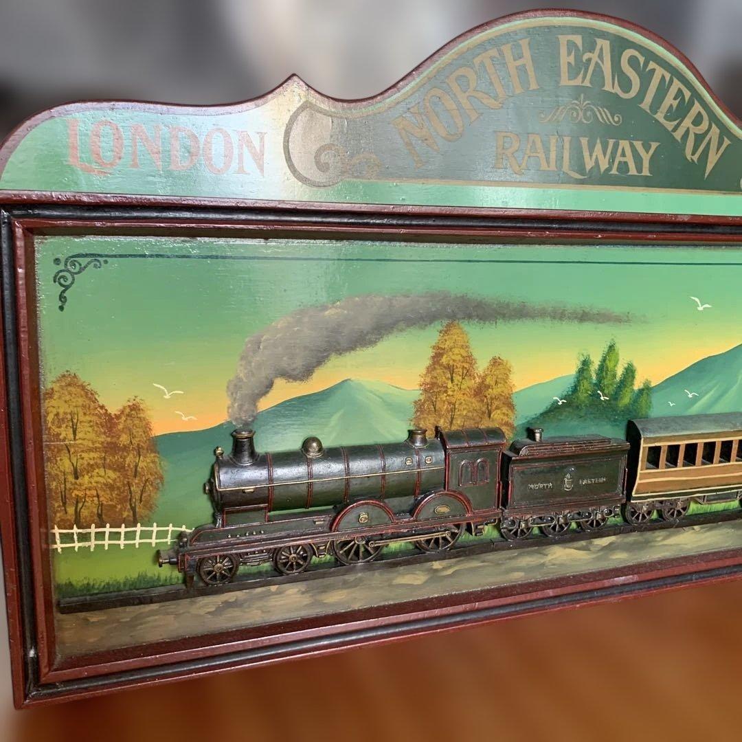 ロンドン・ノースイースタン鉄道 蒸気機関車 立体 風景　アンティーク