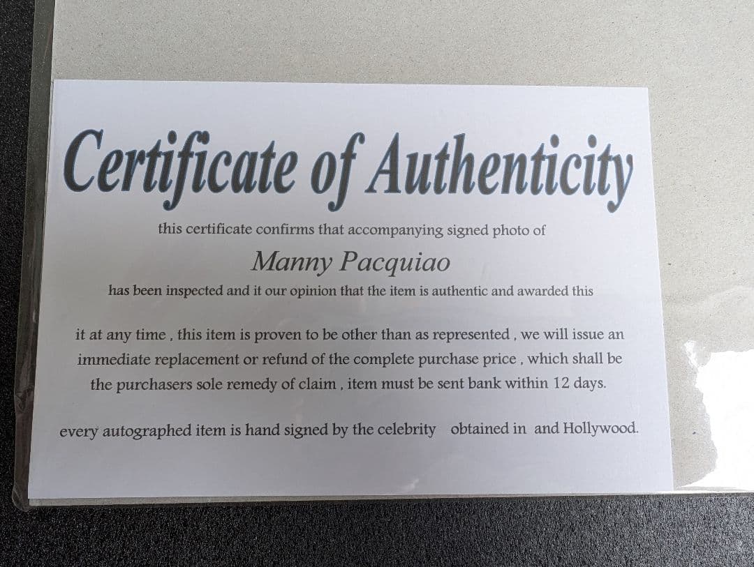 マニーパッキャオManny Pacquiao サイン入り写真