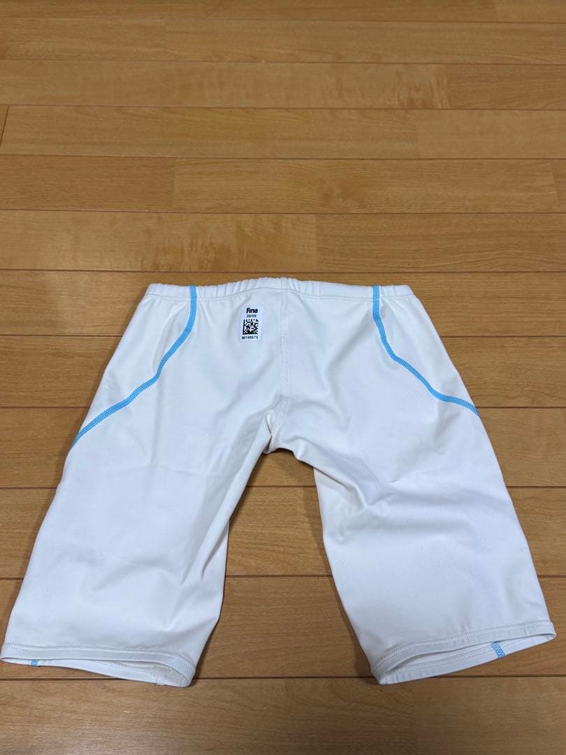 【一回使用】ミズノ fina付き 白水着 Mサイズ ハーフスパッツ