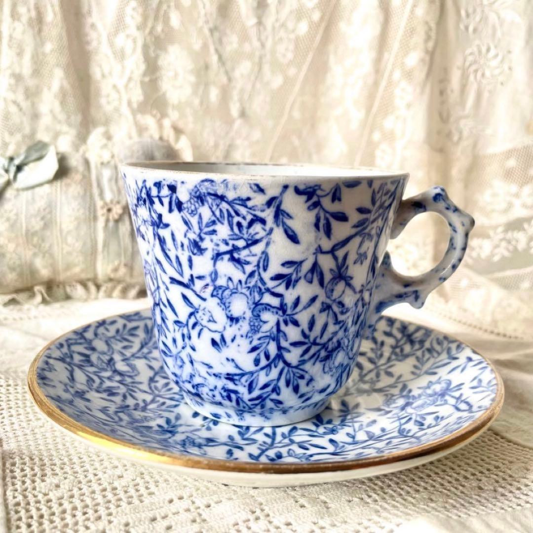 2客セットザクロ柄カップ&ソーサーC&S マーストリヒト　検フランスアンティーク