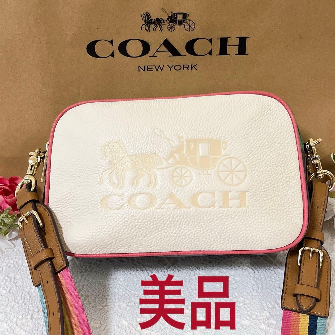 【美品】COACH コーチ ショルダーバッグ カメラバッグ 斜め掛け チャーム付