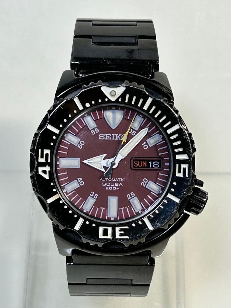 完動 SEIKO ナイトモンスター SCUBA 7S26-03G0ブラウンレッド