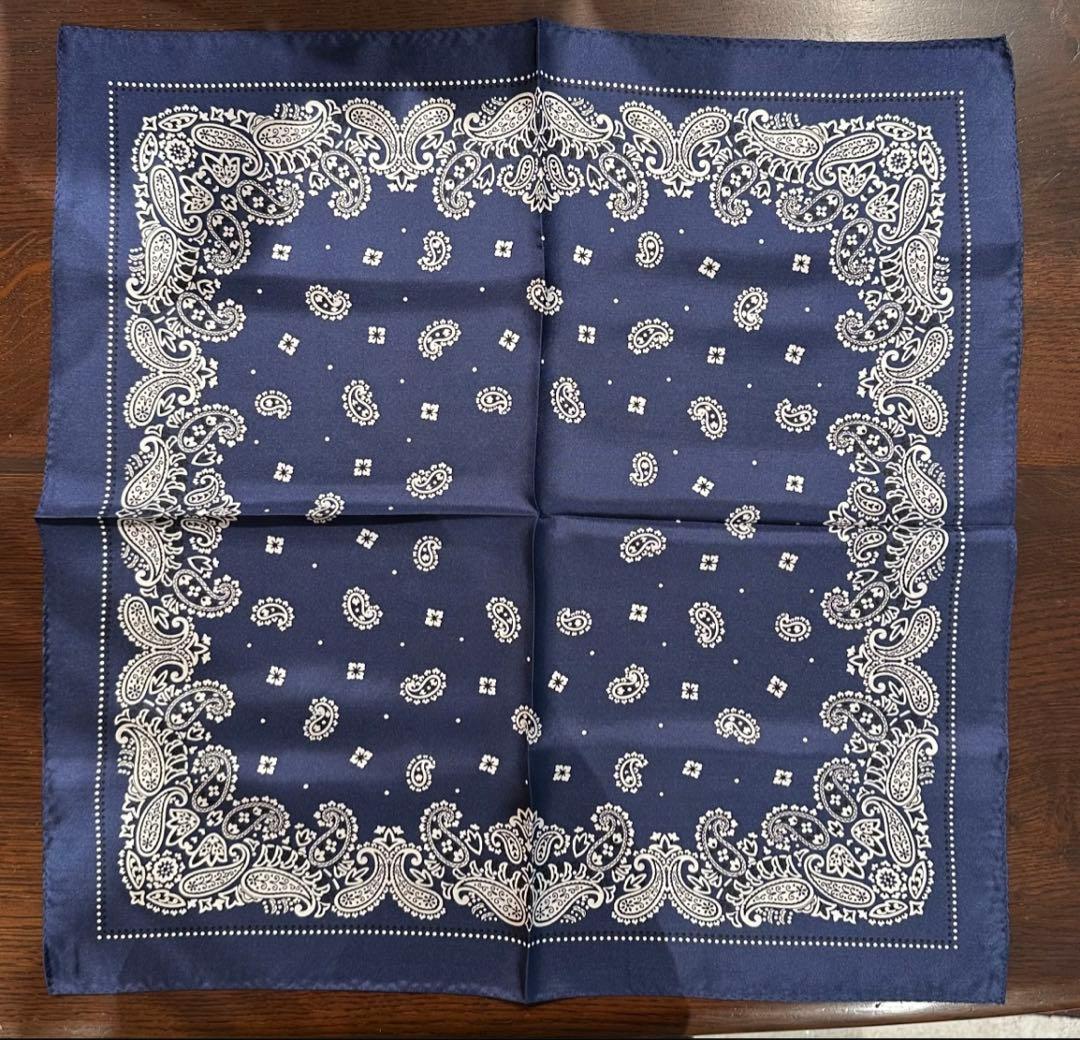 Bon Vieux オリジナル バンダナ柄ネッカチーフ　#ネイビー