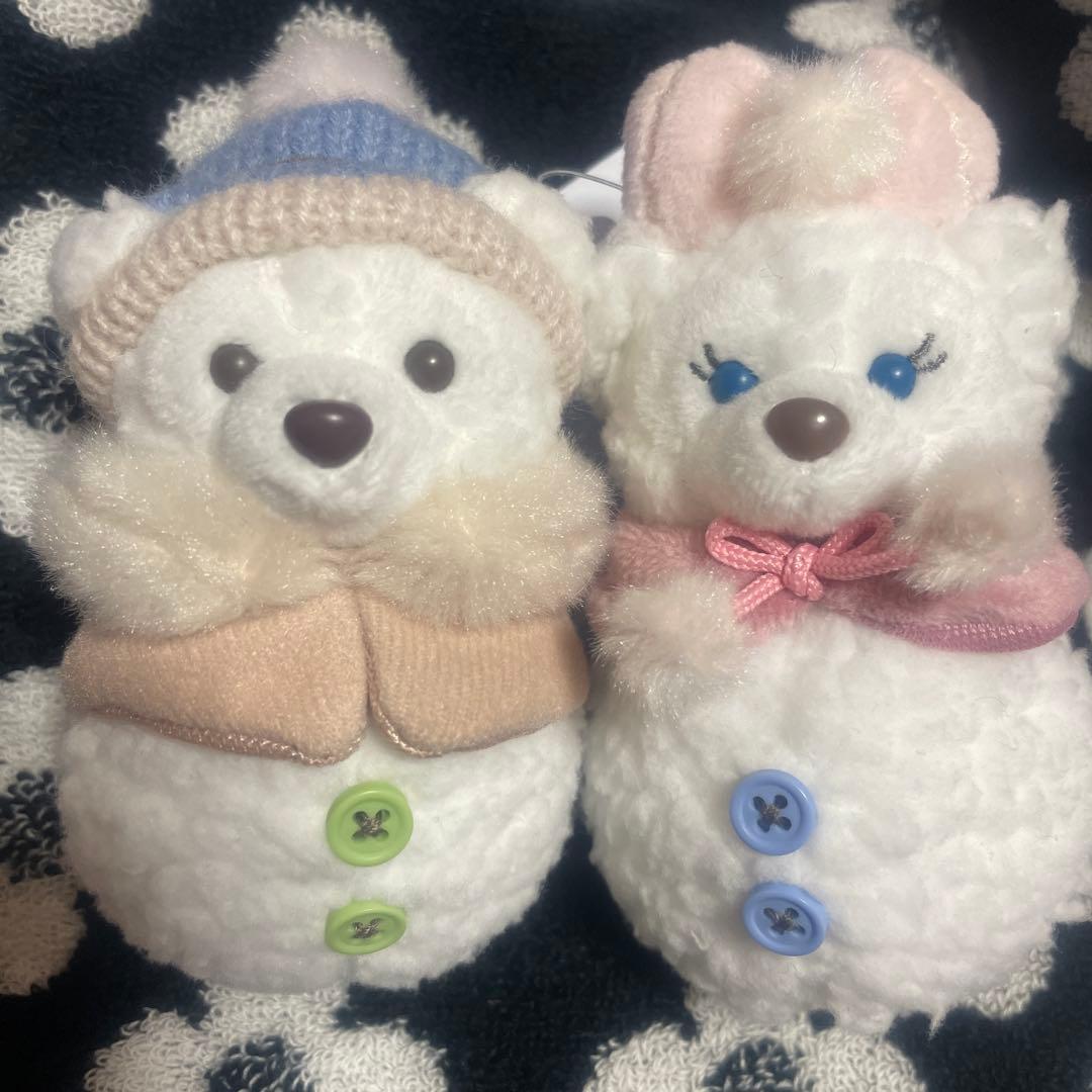 ダッフィー シェリーメイ ぬいぐるみチャーム シークレット 雪だるま 2個