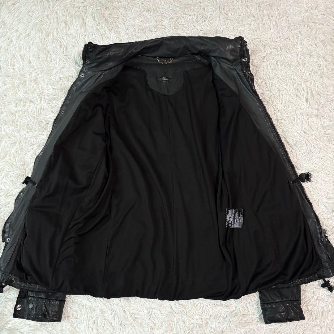 極美品/牛革✨シシ レザージャケット M-65 フード収納 2way ライダース