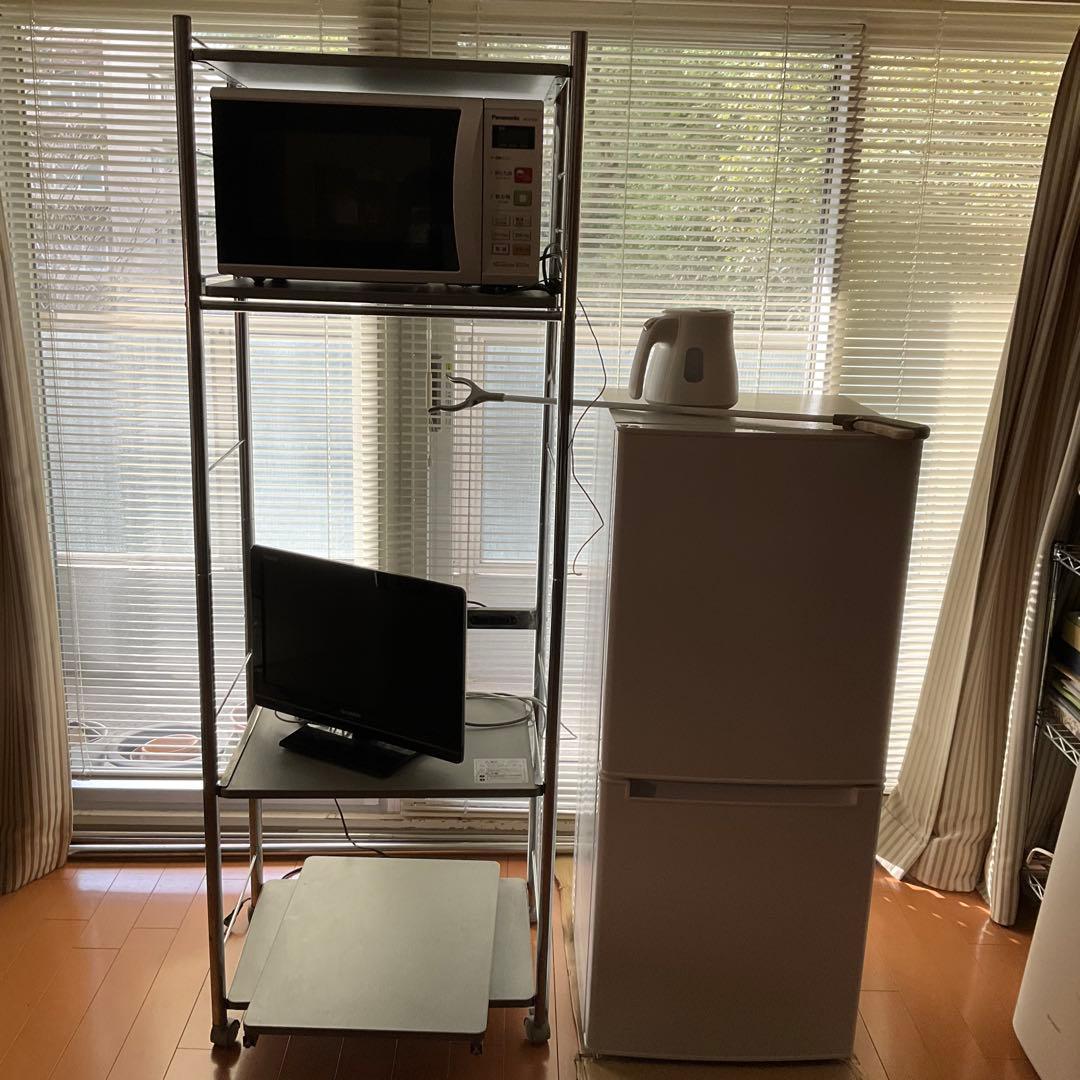 手渡し限定 ⭐️新生活家電5点セット電子レンジ テレビ　冷蔵庫 収納ワゴン他