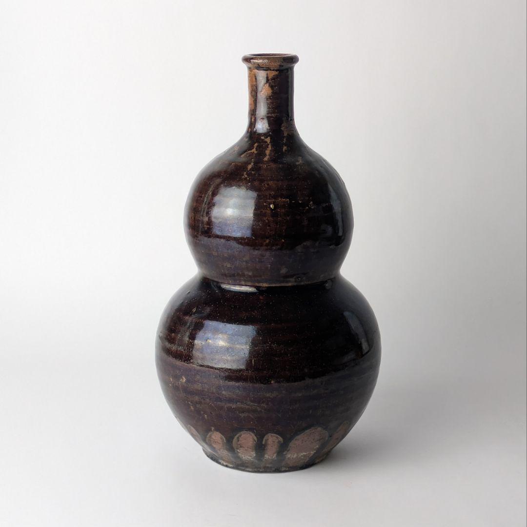 古瀬戸 飴釉 瓢形徳利 共箱 酒器 花生 花入 花器 骨董 古美術 アンティーク