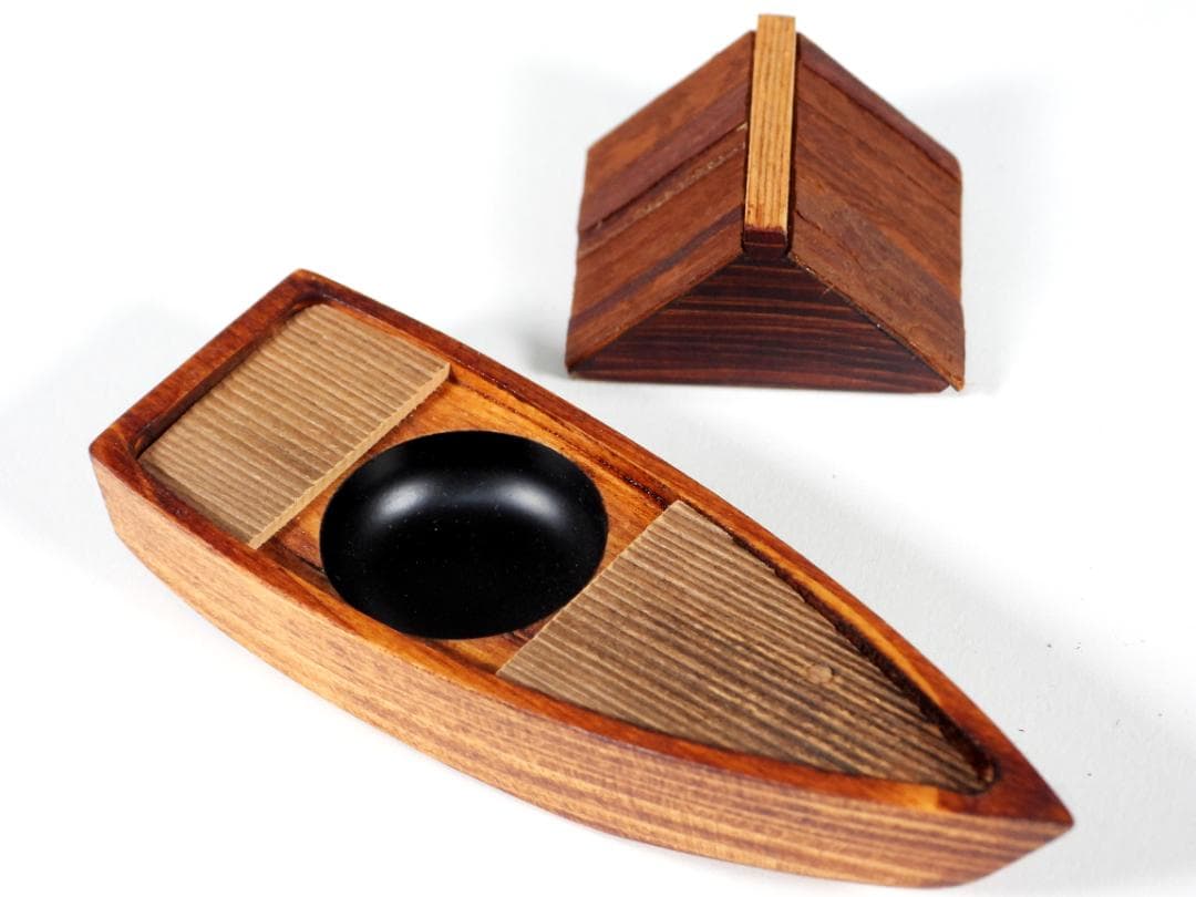 国宝銀閣寺古材 舟香合 東山大龍 不窮造 慈照寺住職 大龍叟 謹白 共箱