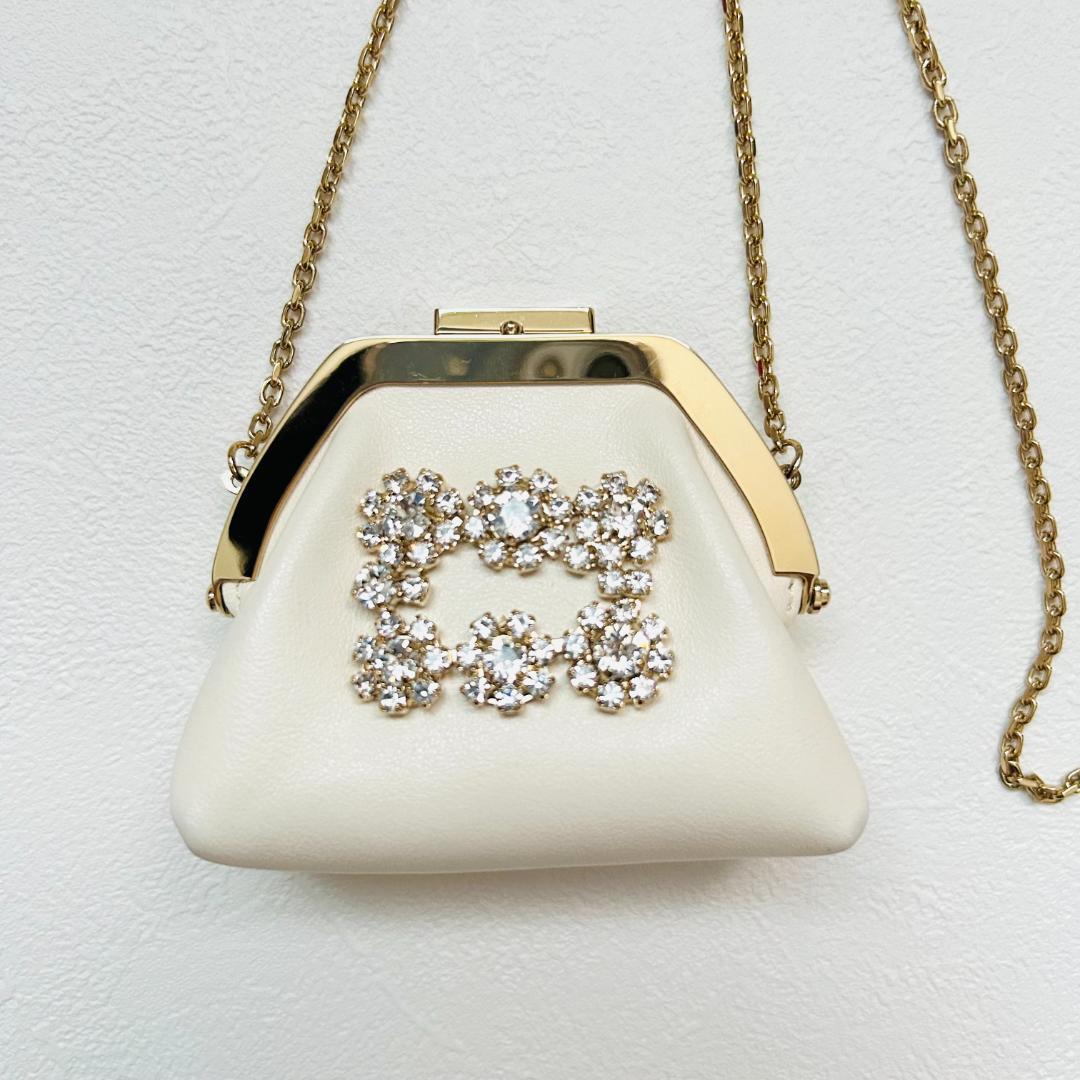 レア　ロジェヴィヴィエ ケース　がま口　チェーン　財布　レザー　コンパクト