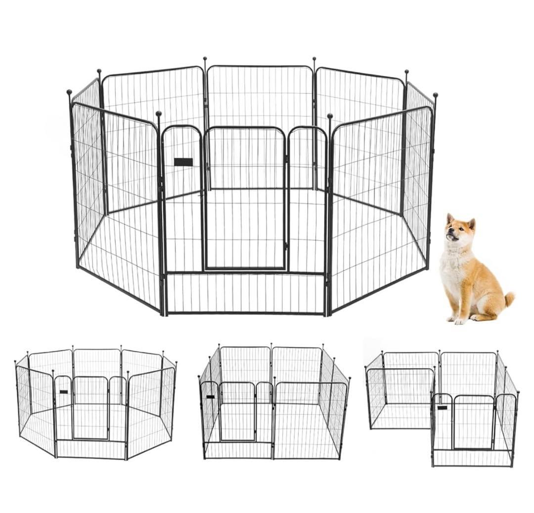 ペットサークル /フェンス ペットケージ 中大型犬用 スチール製 8枚組 ②