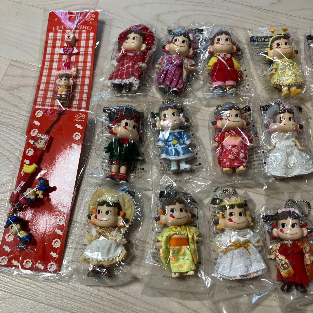 セット　ペコちゃん　ぽこちゃん　50周年　フィギュア　人形　缶　カン　不二家