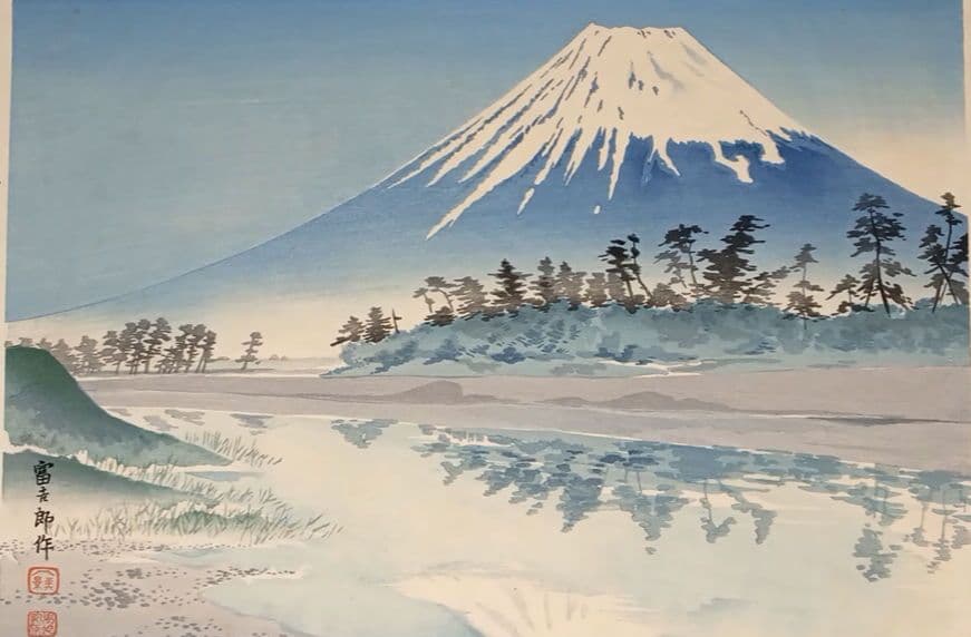 新版画富士三十六景ノ内田子ノ浦、徳力富吉郎画、昭和15年頃内田美術書肆出版