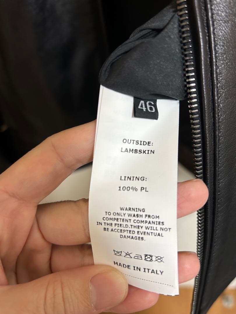 【poarachan】EMMETI ラムレザーシングルジャケット黒JURI