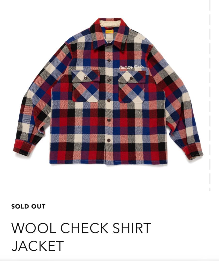 ジャケット・アウター HUMAN MADE WOOl CHECK SHIRT JACKET