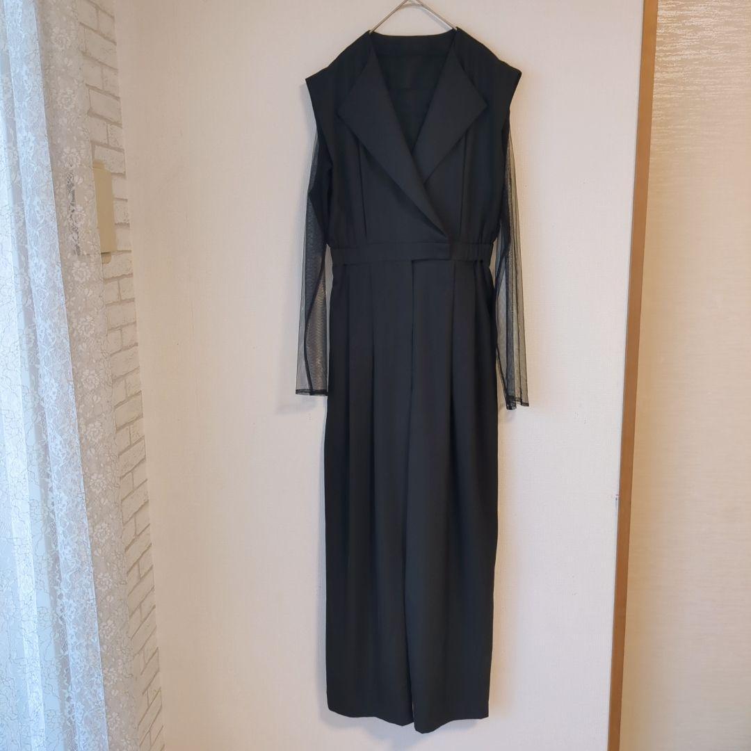 美品 niana ニアナ スタンドアウトカラーオールインパンツ パンツドレスL